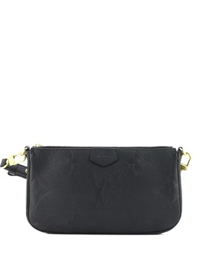 Pre-owned Louis Vuitton Multi Pochette Accessoires Monogram Empreinte Giant Crossbody Bag In Black