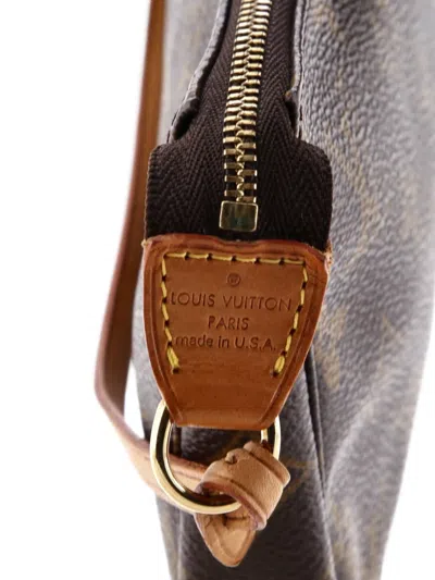 Pre-owned Louis Vuitton Pochette Accessoires Nm Monogram Canvas Clutch Bag In Brown