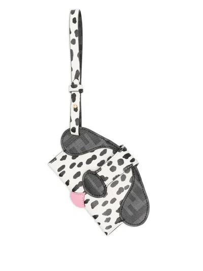 Fendi Best Friends Forever Dog-head Strap Card Case In Multi