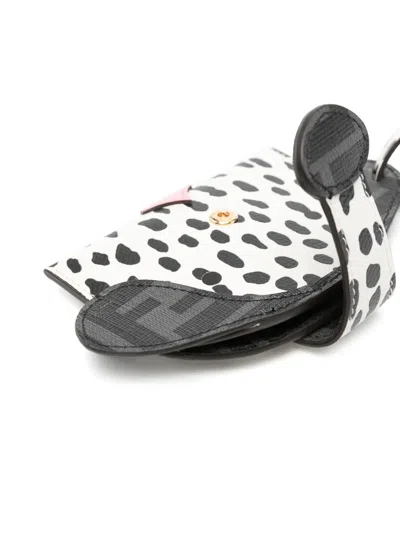 Fendi Best Friends Forever Dog-head Strap Card Case In Multi
