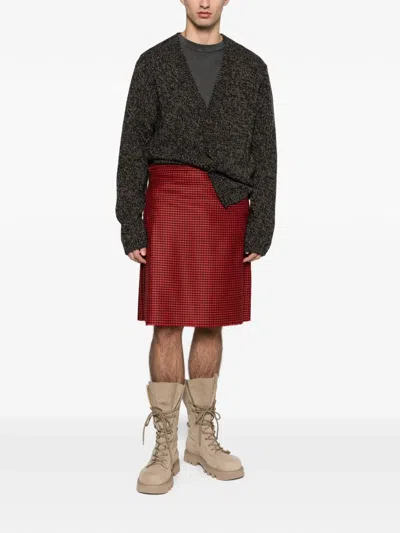Vivienne Westwood Buckled Plaid Kilt In Red