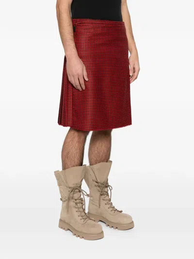 Vivienne Westwood Buckled Plaid Kilt In Red