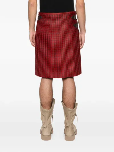 Vivienne Westwood Buckled Plaid Kilt In Red