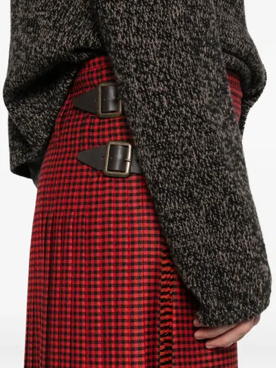 Vivienne Westwood Buckled Plaid Kilt In Red