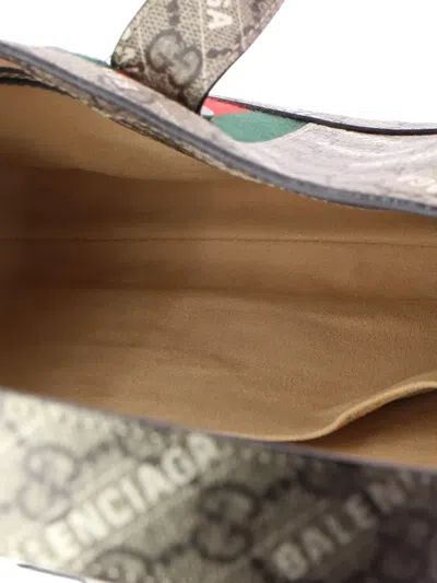 Pre-owned Gucci X Balenciaga The Hacker Project Jackie 1961 Gg Coated Canvas Small Hobo Bag In Brown