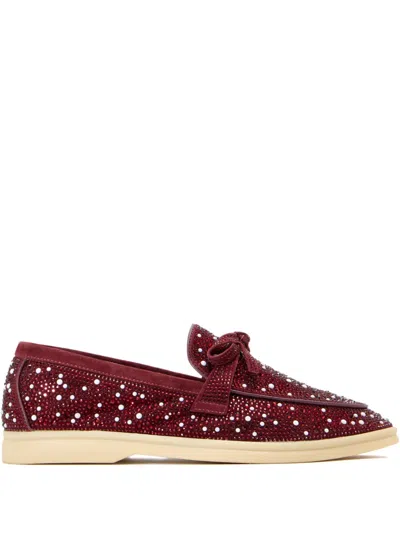 Nicoli Aurelia Bow-embellished Loafers In Burgundy