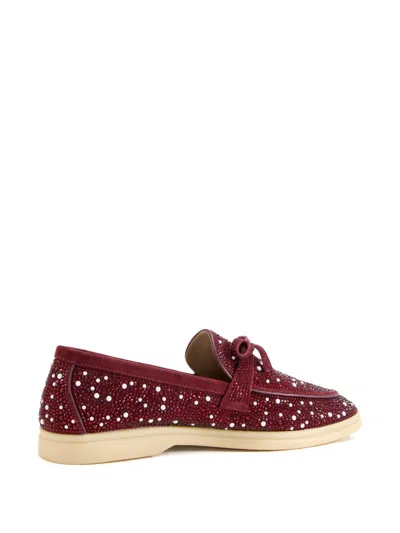 Nicoli Aurelia Bow-embellished Loafers In Burgundy