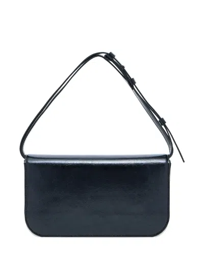 Giorgio Armani Small X 10 Corso Como Patent-leather Shoulder Bag In Blue
