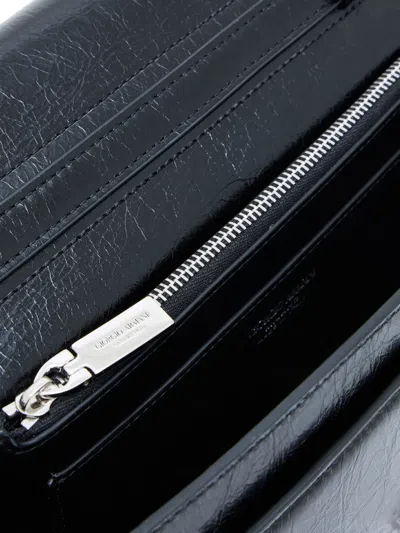 Giorgio Armani Small X 10 Corso Como Patent-leather Shoulder Bag In Blue