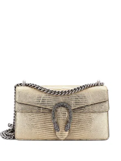 Pre-owned Gucci Dionysus Bag Lizard Small Shoulder Bag In Gold