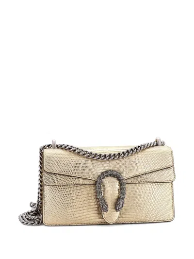 Pre-owned Gucci Dionysus Bag Lizard Small Shoulder Bag In Gold
