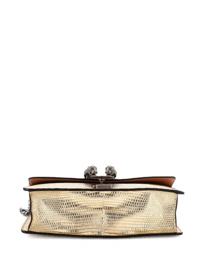 Pre-owned Gucci Dionysus Bag Lizard Small Shoulder Bag In Gold