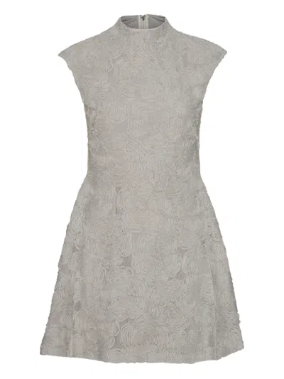 Rotate Birger Christensen Floral-patterned Mini Dress In Gray