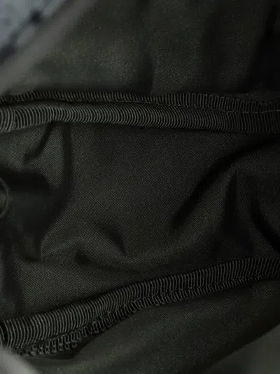 Pre-owned Gucci Buckle Flap Chest Strap Gg Fabric With Rubber Backpack In Gray