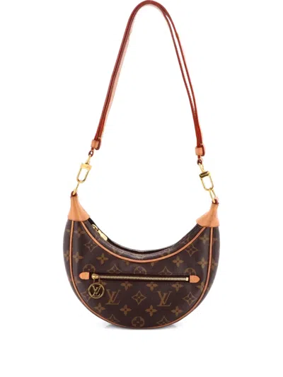 Pre-owned Louis Vuitton Loop Handbag Monogram Canvas Hobo Bag In Brown