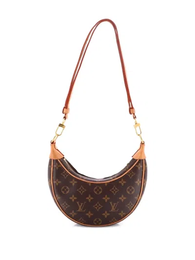 Pre-owned Louis Vuitton Loop Handbag Monogram Canvas Hobo Bag In Brown