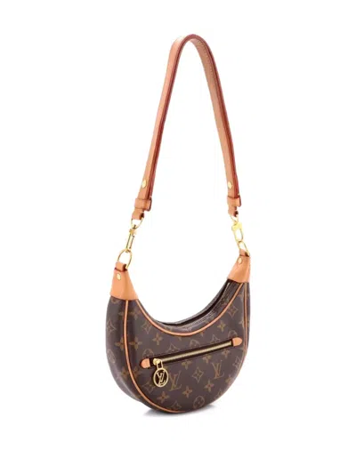 Pre-owned Louis Vuitton Loop Handbag Monogram Canvas Hobo Bag In Brown