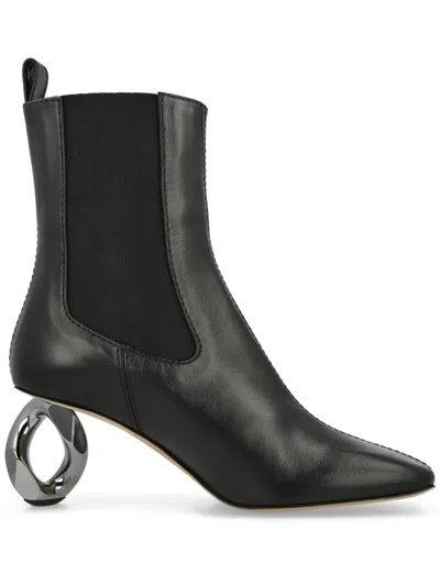 Jw Anderson Chain-heel Leather Chelsea Boots In Black