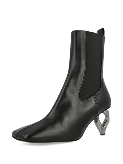 Jw Anderson Chain-heel Leather Chelsea Boots In Black
