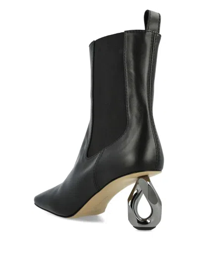 Jw Anderson Chain-heel Leather Chelsea Boots In Black