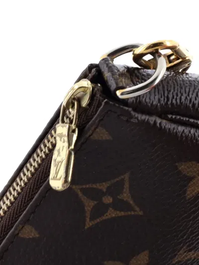 Pre-owned Louis Vuitton Pochette Accessoires Monogram Canvas Mini Clutch Bag In Brown