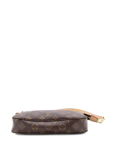 Pre-owned Louis Vuitton Pochette Accessoires Nm Monogram Canvas Clutch Bag In Brown