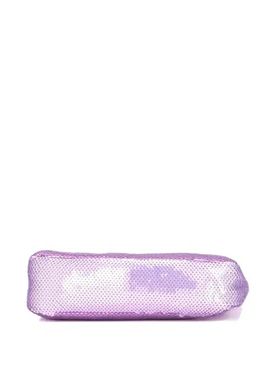 Pre-owned Prada Re-edition 2000 Sequins Mini Hobo Bag In Purple