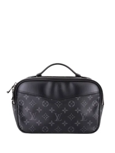 Pre-owned Louis Vuitton Explorer Bum Bag Monogram Eclipse Canvas Belt Bag In Black