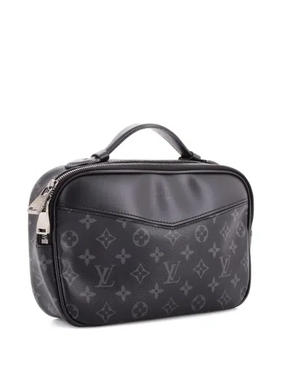 Pre-owned Louis Vuitton Explorer Bum Bag Monogram Eclipse Canvas Belt Bag In Black
