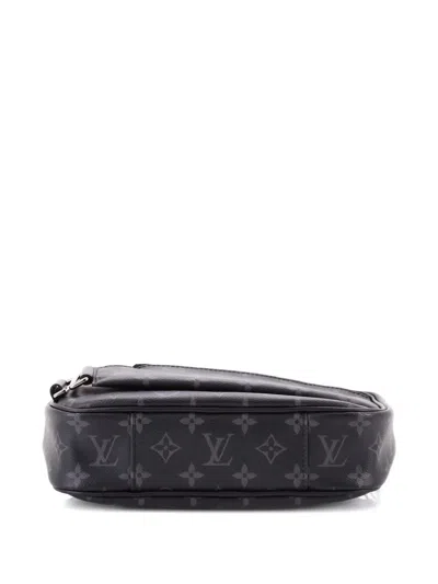 Pre-owned Louis Vuitton Explorer Bum Bag Monogram Eclipse Canvas Belt Bag In Black