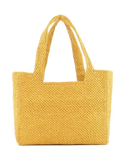 Pre-owned Loewe Paula's Ibiza Logo Convertible Raffia Medium Tote Bag In White