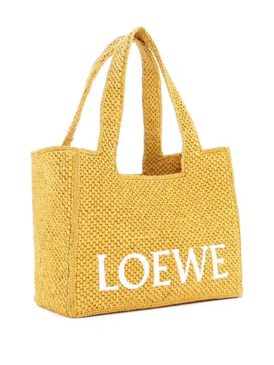 Pre-owned Loewe Paula's Ibiza Logo Convertible Raffia Medium Tote Bag In White