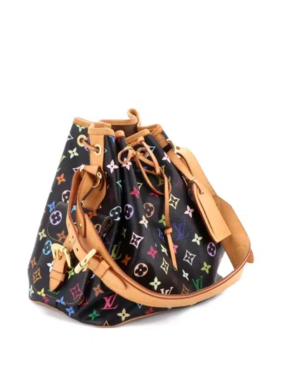 Pre-owned Louis Vuitton Petit Noe Handbag Monogram Multicolor Bucket Bag In Black