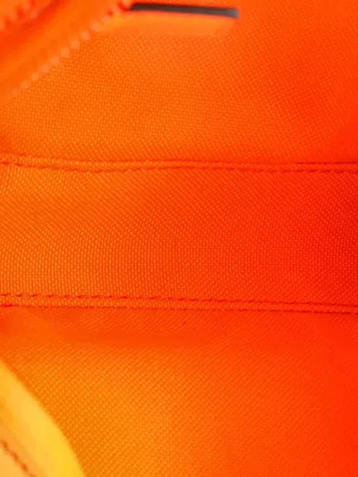 Pre-owned Gucci Front Zip Gg Rubber Effect Leather Belt Bag In Orange