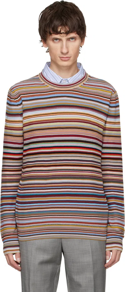 Paul Smith Multicolor 'signature Stripe' Crew Neck Sweater In Multi