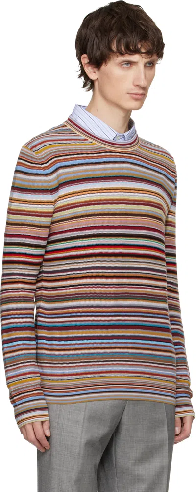 Paul Smith Multicolor 'signature Stripe' Crew Neck Sweater In Multi