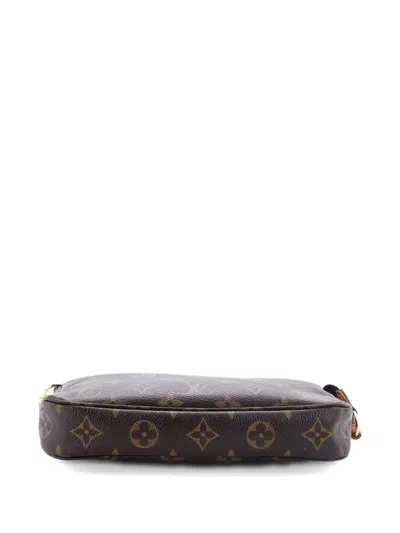 Pre-owned Louis Vuitton Pochette Accessoires Monogram Canvas Clutch Bag In Brown