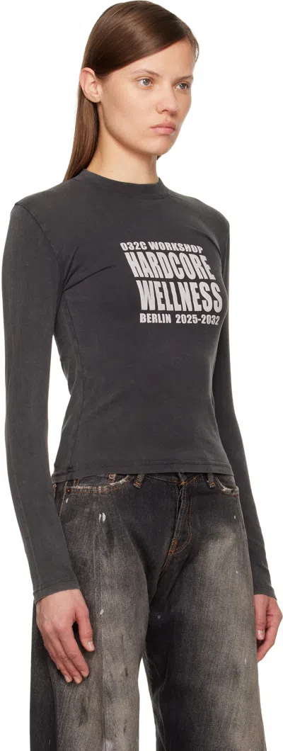 032c Black Hardcore Wellness Tight Longsleeve T-shirt In Blue