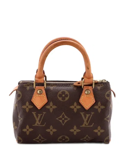 Pre-owned Louis Vuitton Speedy Mini Hl Handbag Monogram Canvas Satchel In Brown