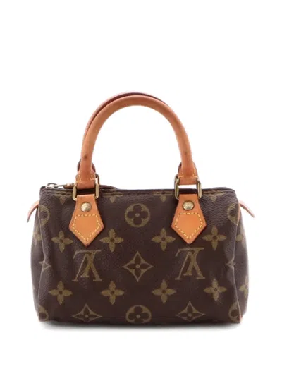 Pre-owned Louis Vuitton Speedy Mini Hl Handbag Monogram Canvas Satchel In Brown
