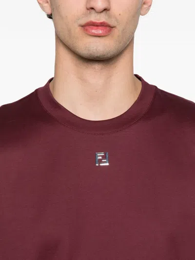 Fendi Logo-plaque T-shirt In Multi