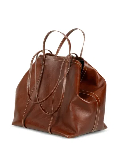 Sergio Gavazzeni Top Handle Tote Bag In Brown