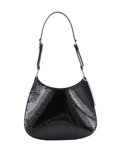 Pre-owned Prada Cleo Sequins Small Shoulder Bag In Black