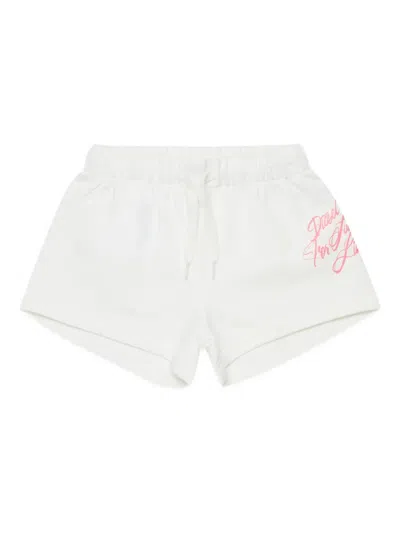 Diesel Pedim Drawstring-fasteninh Cotton Shorts In White