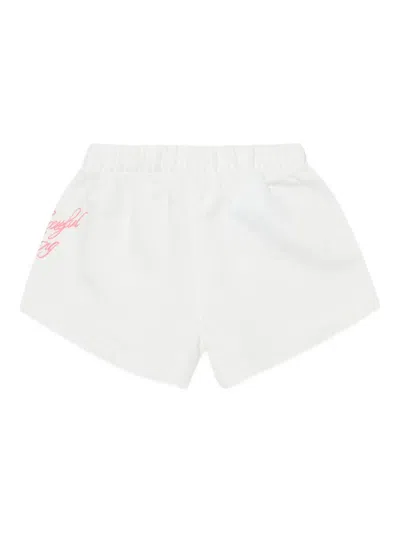 Diesel Pedim Drawstring-fasteninh Cotton Shorts In White