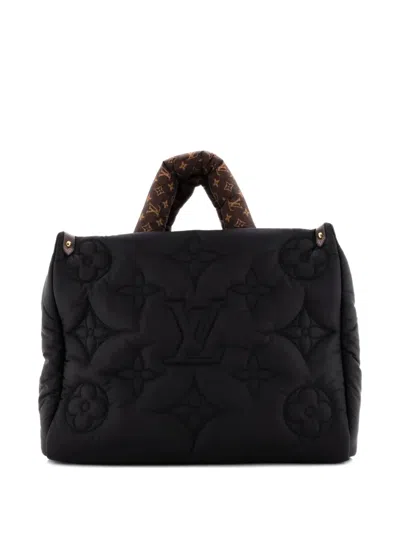 Pre-owned Louis Vuitton Pillow Onthego Tote Monogram Quilted Econyl Nylon Mm Satchel In Black