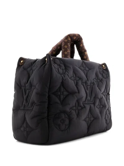 Pre-owned Louis Vuitton Pillow Onthego Tote Monogram Quilted Econyl Nylon Mm Satchel In Black