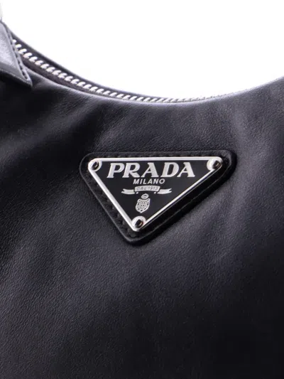 Pre-owned Prada Re-edition 2005 Nappa Leather Small Shoulder Bag In Black