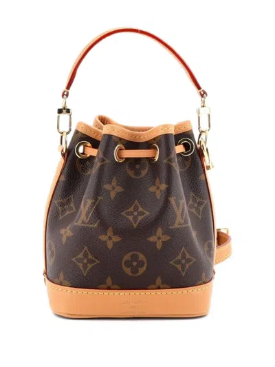 Pre-owned Louis Vuitton Noe Nm Handbag Monogram Canvas Nano Bucket Bag In Brown