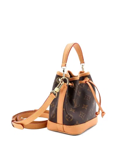 Pre-owned Louis Vuitton Noe Nm Handbag Monogram Canvas Nano Bucket Bag In Brown
